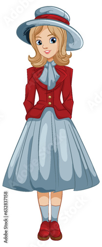 Beautiful Woman in Vintage Outfit