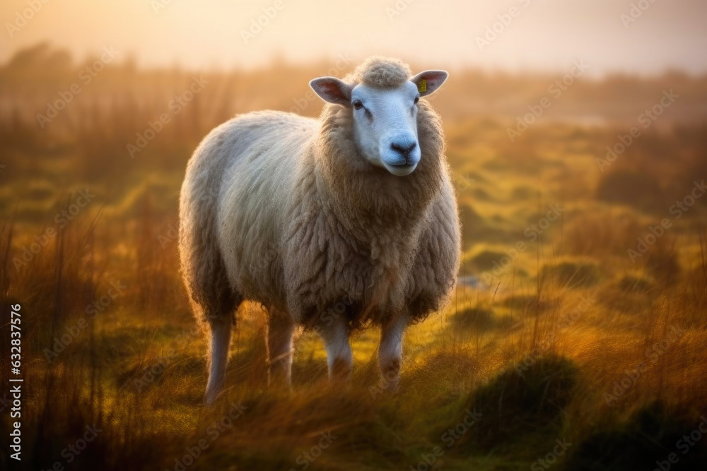Gentle Giants of Galway: Sheep Grazing in Dawn's Hush