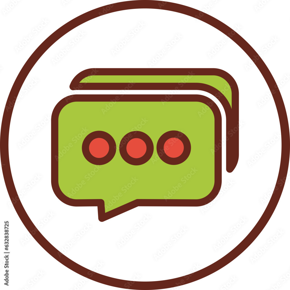 chat message flat icon in circle. chat message flat icon in circle.