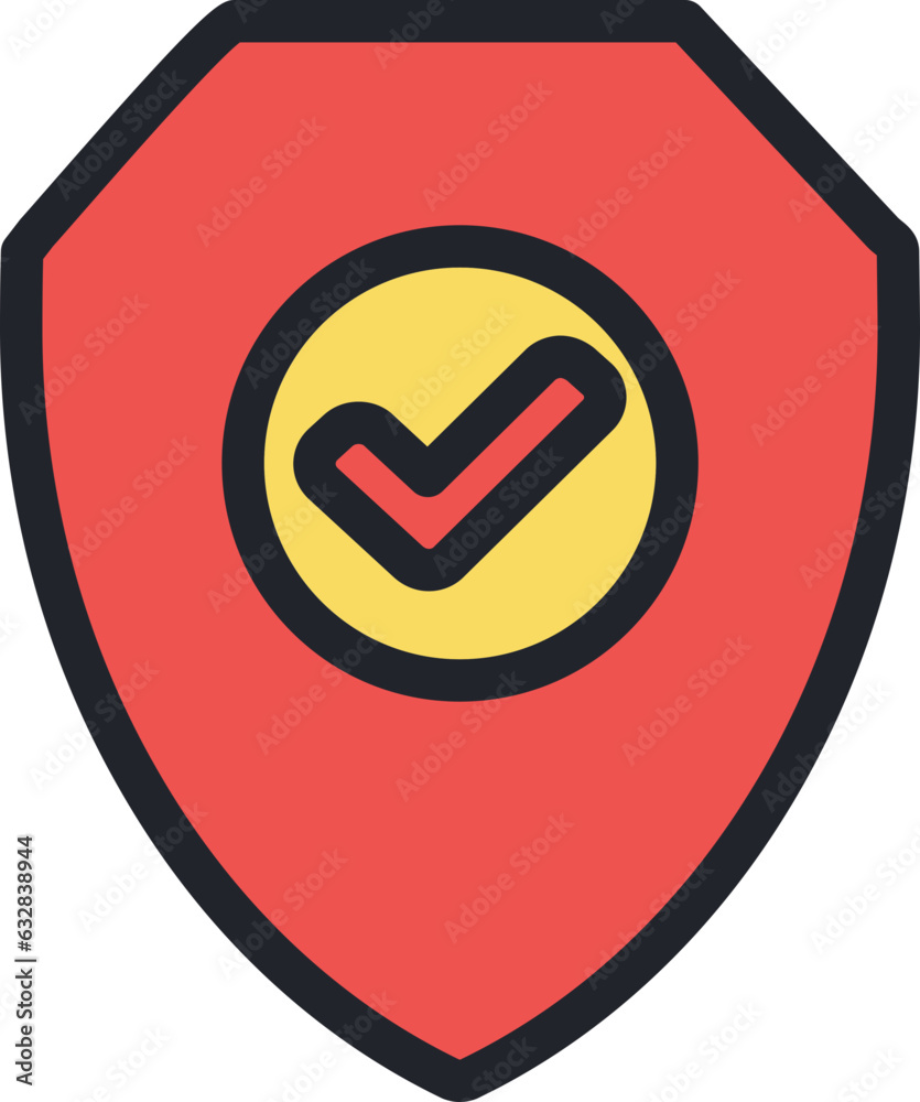 shield check mark flat icon. shield check mark flat icon.