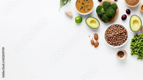 vegan food on white background top view Sale Banner