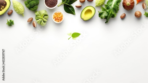 vegan food on white background top view Sale Banner