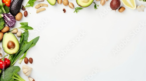 vegan food on white background top view Sale Banner