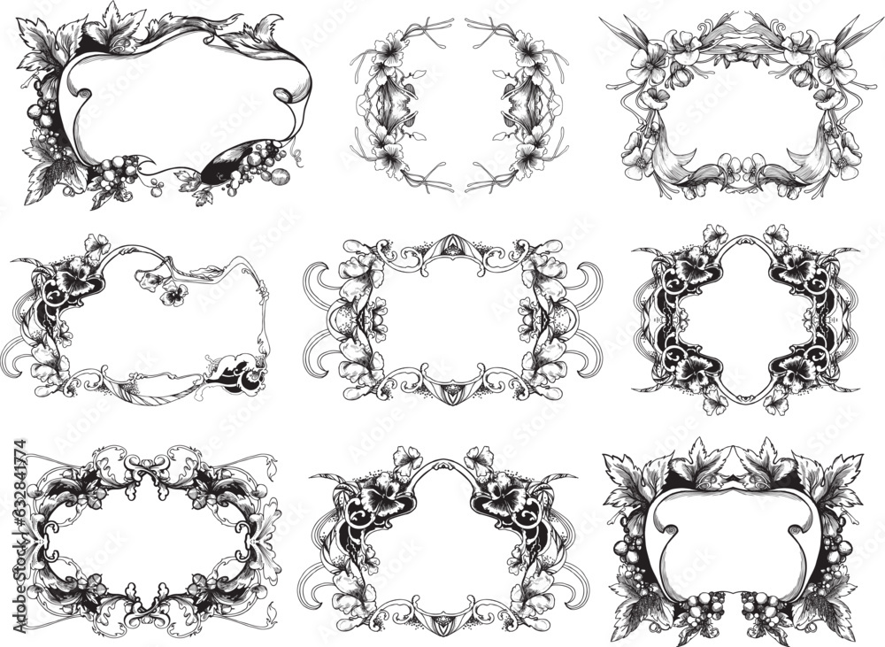 set of awesome frames vector 