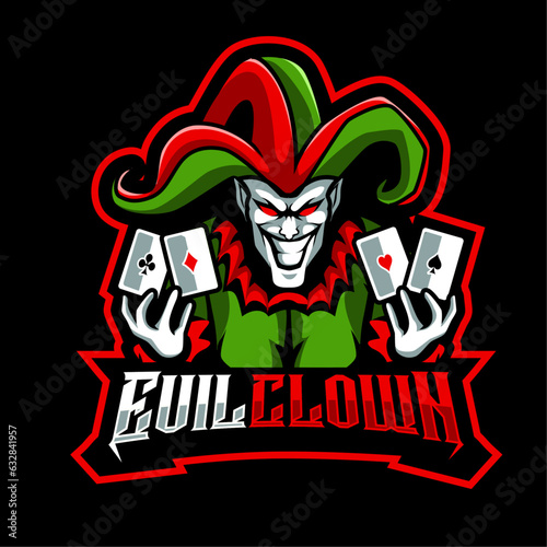 Joker mascot logo illustration vector for squad gaming