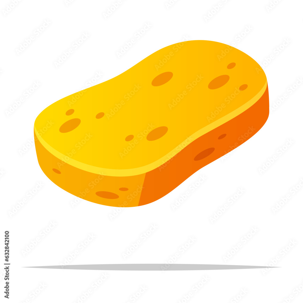 Single yellow sponge vector isolated illustration Single yellow sponge vector isolated illustration