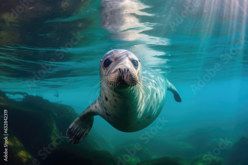 Majestic Seal Pose: Full Body View © AIproduction