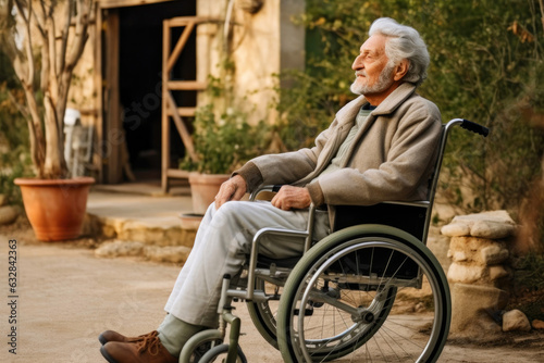Rehabilitation Reflections: Thoughtful Senior Man in Wheelchair