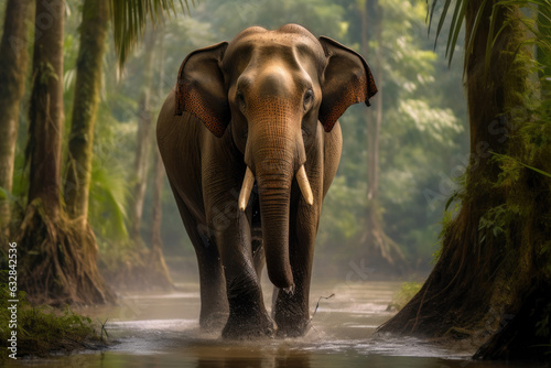 Graceful Sumatran Elephant in Full View
