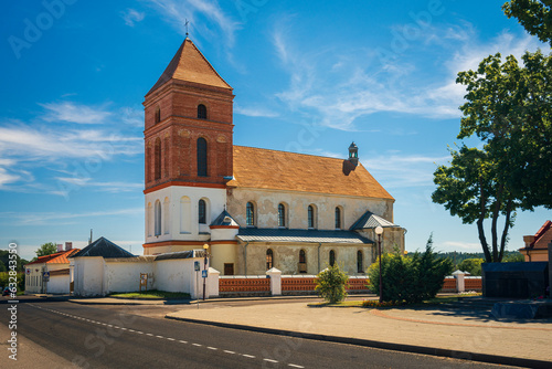 Catholic church in Mir town, Belarus photo