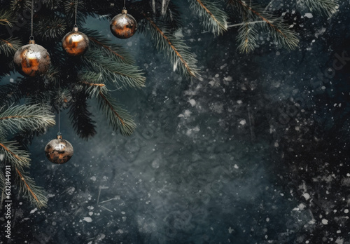 Weihnachtlicher Hintergrund mit Weihnachtskugeln, Christmas background with Christmas balls photo
