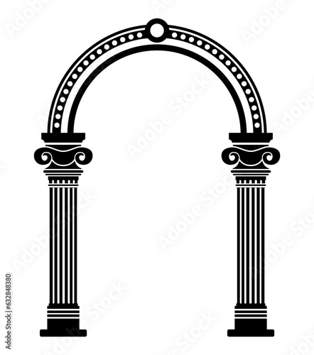 arch pillar black and white flat icon