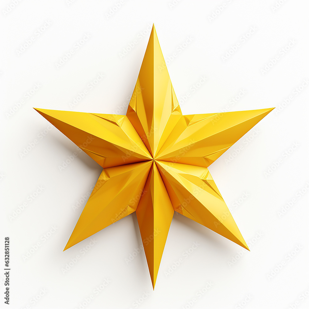 Obraz premium 3d yellow star on white background. Made with generative ai