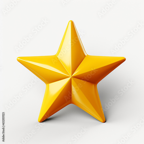 3d yellow star on white background. Made with generative ai