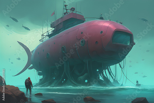 Wallpaper Mural Under the sea.Generative AI Torontodigital.ca