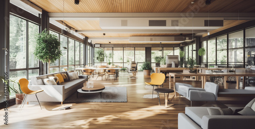 Modern living room design. Elegant home decor. Generative AI