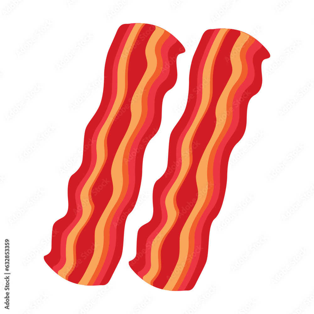 Bacon fried isolated vector illustration Bacon fried isolated vector illustration