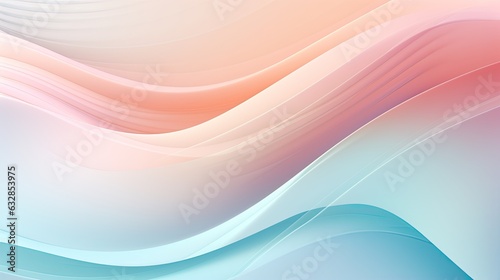 Abstract pc desktop background with soft waves and lines in pastel colors
