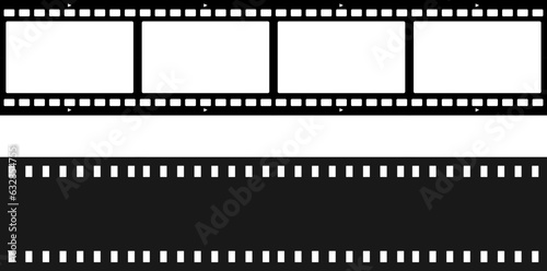 Grunge film strips. Old retro cinema movie strip. Video recording. Vector illustration.