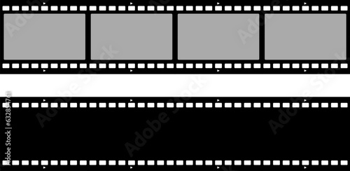 Grunge film strips. Old retro cinema movie strip. Video recording. Vector illustration.