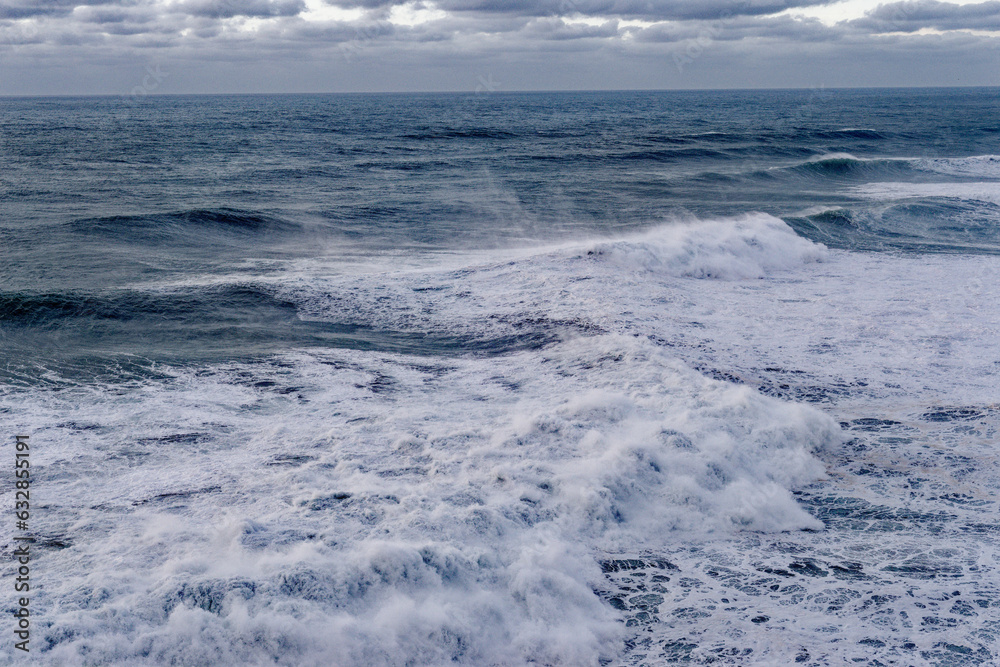 Waves at Atlantic ocean - Nazare, Portugal