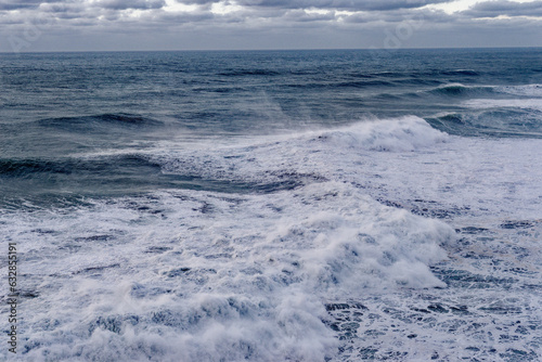 Waves at Atlantic ocean - Nazare  Portugal