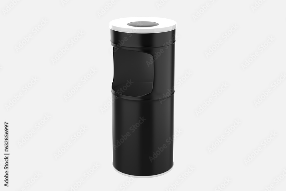 Matte Gallon Ashtray Receptacle Mockup. 3d illustration