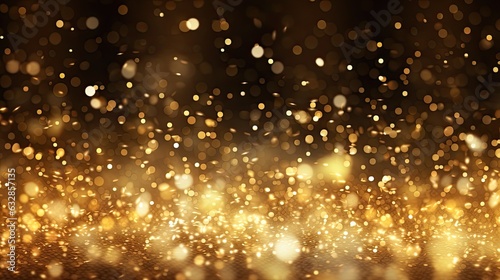 Golden christmas particles and sprinkles for a holiday celebration
