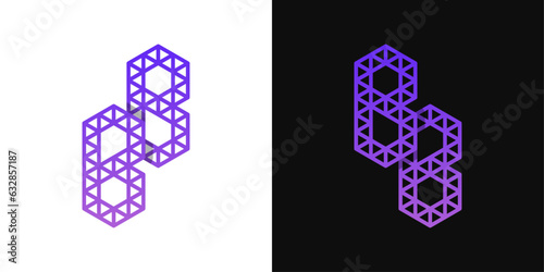 Letters BB Polygon Logo, suitable for business related to polygon with BB initials.