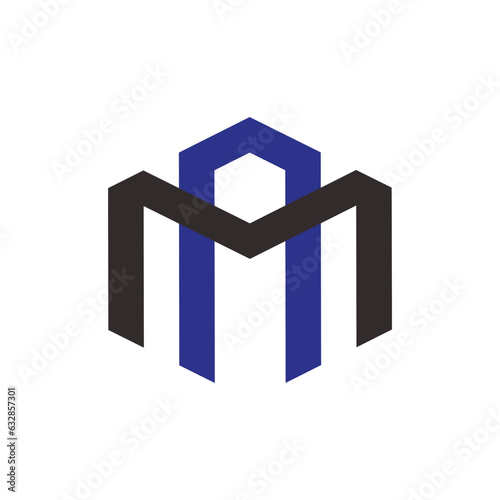 hexagon monogram logo forming the letters " A " and " M "