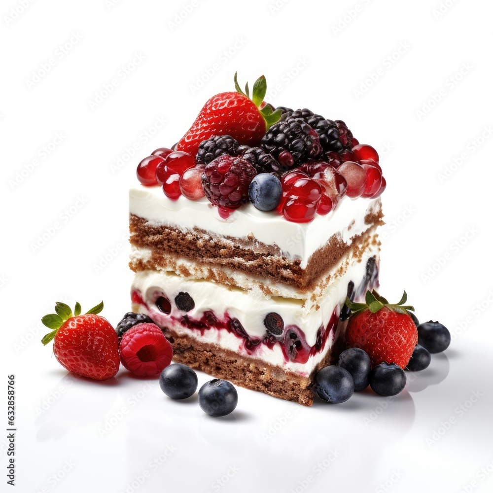 Cake white background, AI generated Image