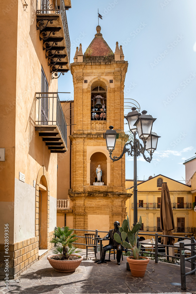 Agrigento, Sicily, Italy May 19, 2023 Statua Andrea Camilleri with