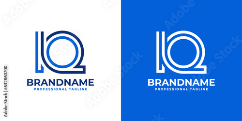 Letter IQ Line Monogram Logo, suitable for business with IQ or QI initials.