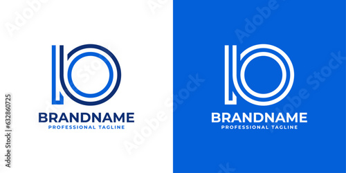 Letter IO Line Monogram Logo, suitable for business with IO or OI initials.