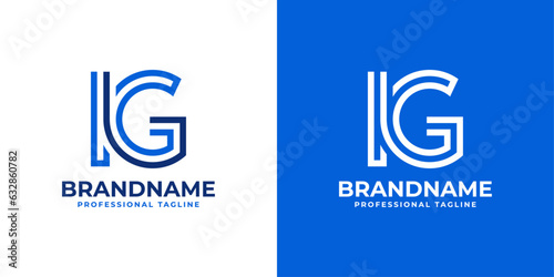 Letter IG Line Monogram Logo, suitable for business with IG or GI initials.