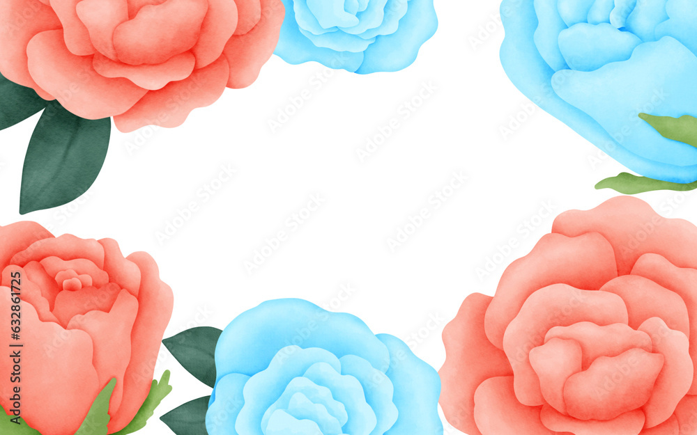 frame,orange and blue rose frame,orange and blue rose