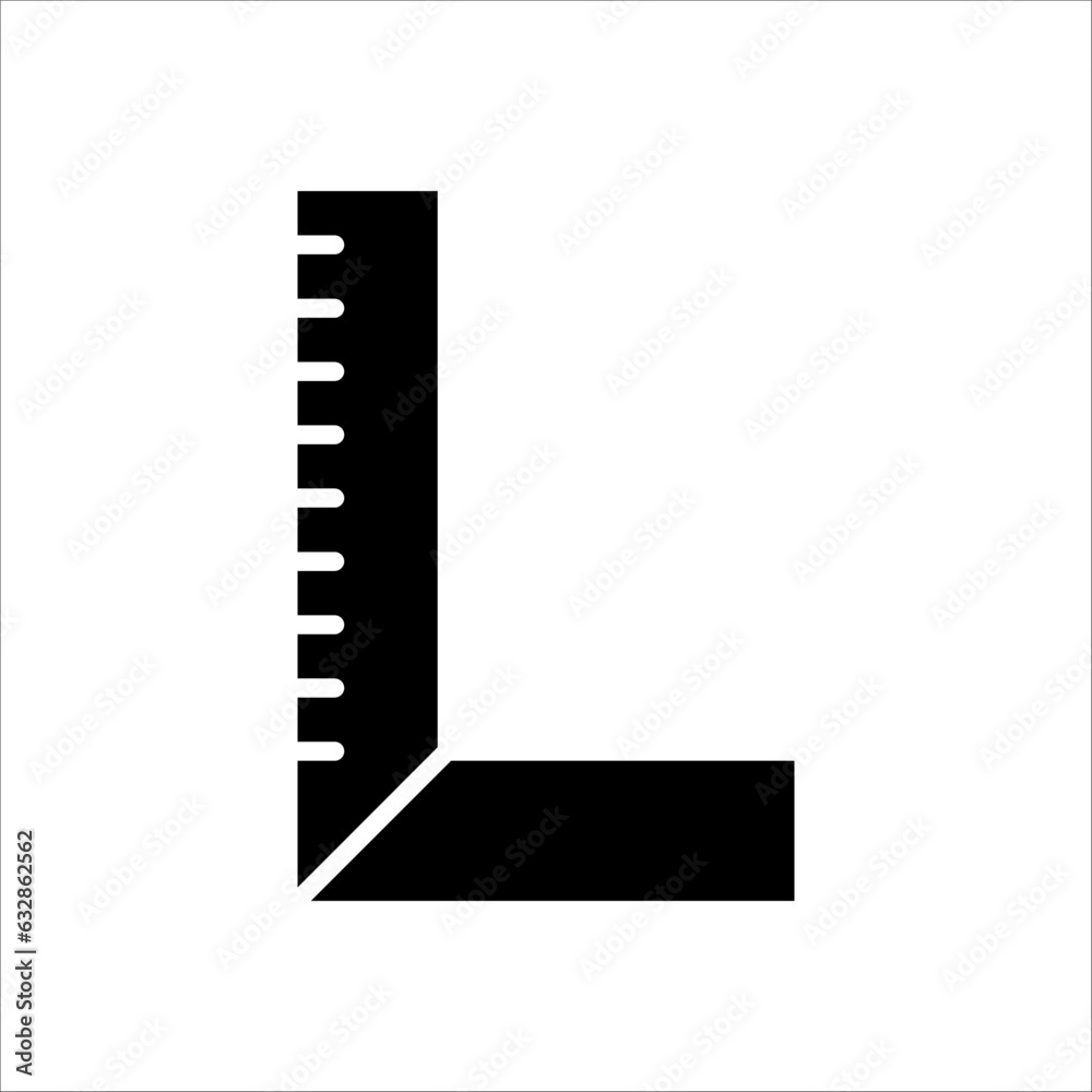 Ruler Icon Line Vector Design on white background