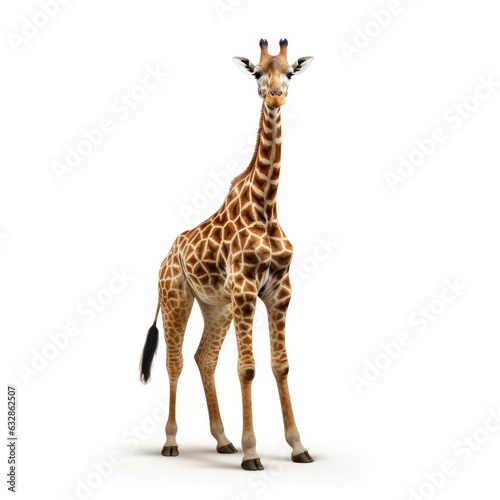 Giraffe in white background  AI generated Image