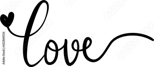 Heart Love Word Lettering Vector