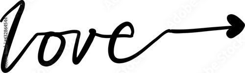 Heart Arrow Love Word Lettering Vector