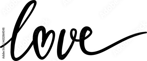 Heart Love Word Lettering Vector photo