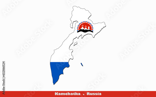 Kamchatka Flag -  Political divisions of Russia (EPS)