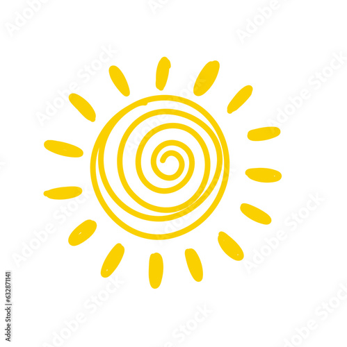 Sun doodle. Trendy vector summer symbol for website design, web button, mobile app. vector doodle suns.