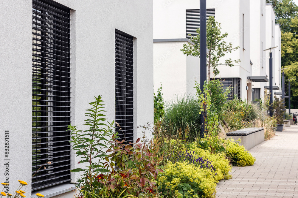 White Multifamily Residential Apartment Building Complex with Modern