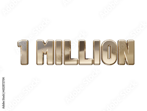 1 million 3d rendering text effect transparent vector