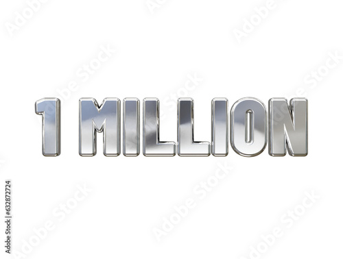 1 million 3d rendering text effect transparent vector