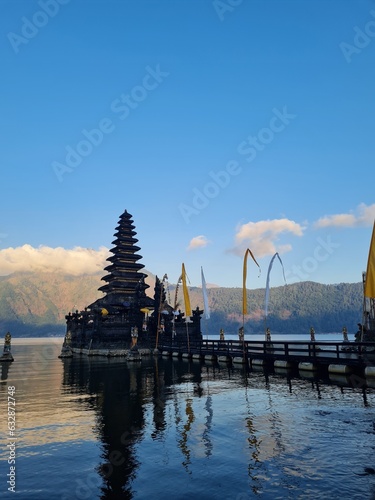 Jati Segara Temple in the middle of Lake Batur, Kintamani, Bali photo