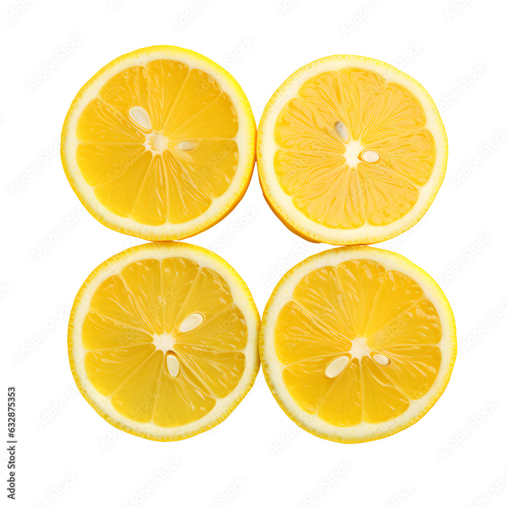Vibrant Lemon Slices Top View of Freshness