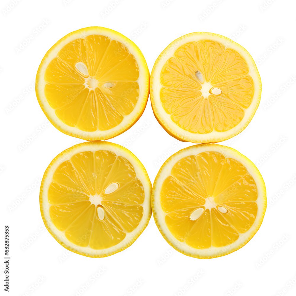 Vibrant Lemon Slices Top View of Freshness Vibrant Lemon Slices Top View of Freshness