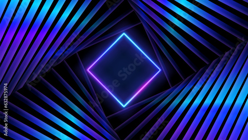 Spinning Tunnel with Pink Violet Neon Light. Modern Neon Light Spectrum, Vector Illustration